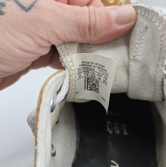 Converse | CTAS brown canvas sporty boho platform sneakers | WMS 7.5 - Picture 7 of 13